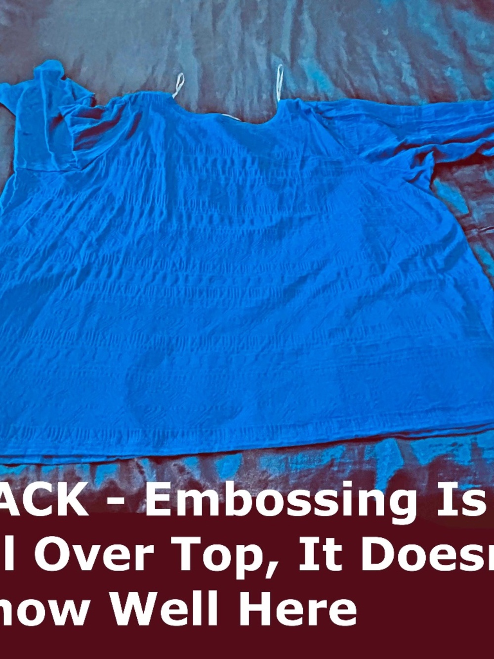 TOP, LIGHTWEIGHT, ROYAL BLUE, SIZE 5X, ¾ SLEEVES, VERY COMFORTABLE, ROUND NECK,